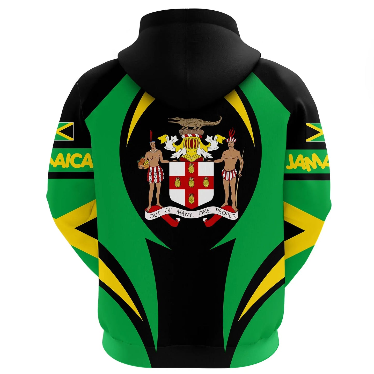 Jamaica Hoodie Action Flag Jamaica Coat Of Arms Unisex Printed Hoodie