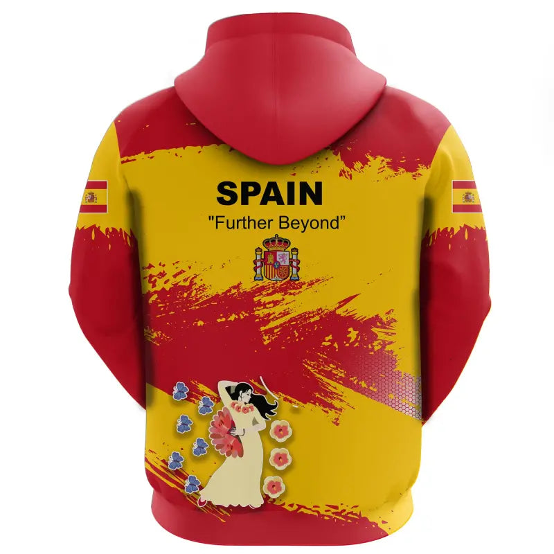 Spain Hoodie Spain Flag Brush