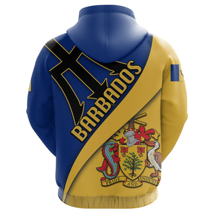 Barbados All Over Hoodie Coat Of Arms T