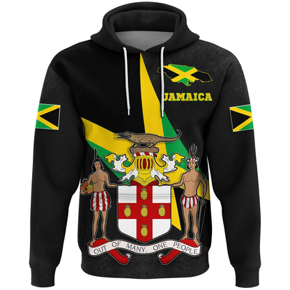 Jamaica Hoodie Jamaica Coat Of Arms Black Unisex Zip Hoodie