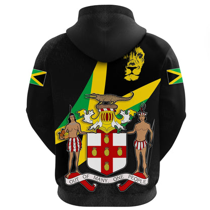 Jamaica Hoodie Jamaica Coat Of Arms Black Unisex Zip Hoodie