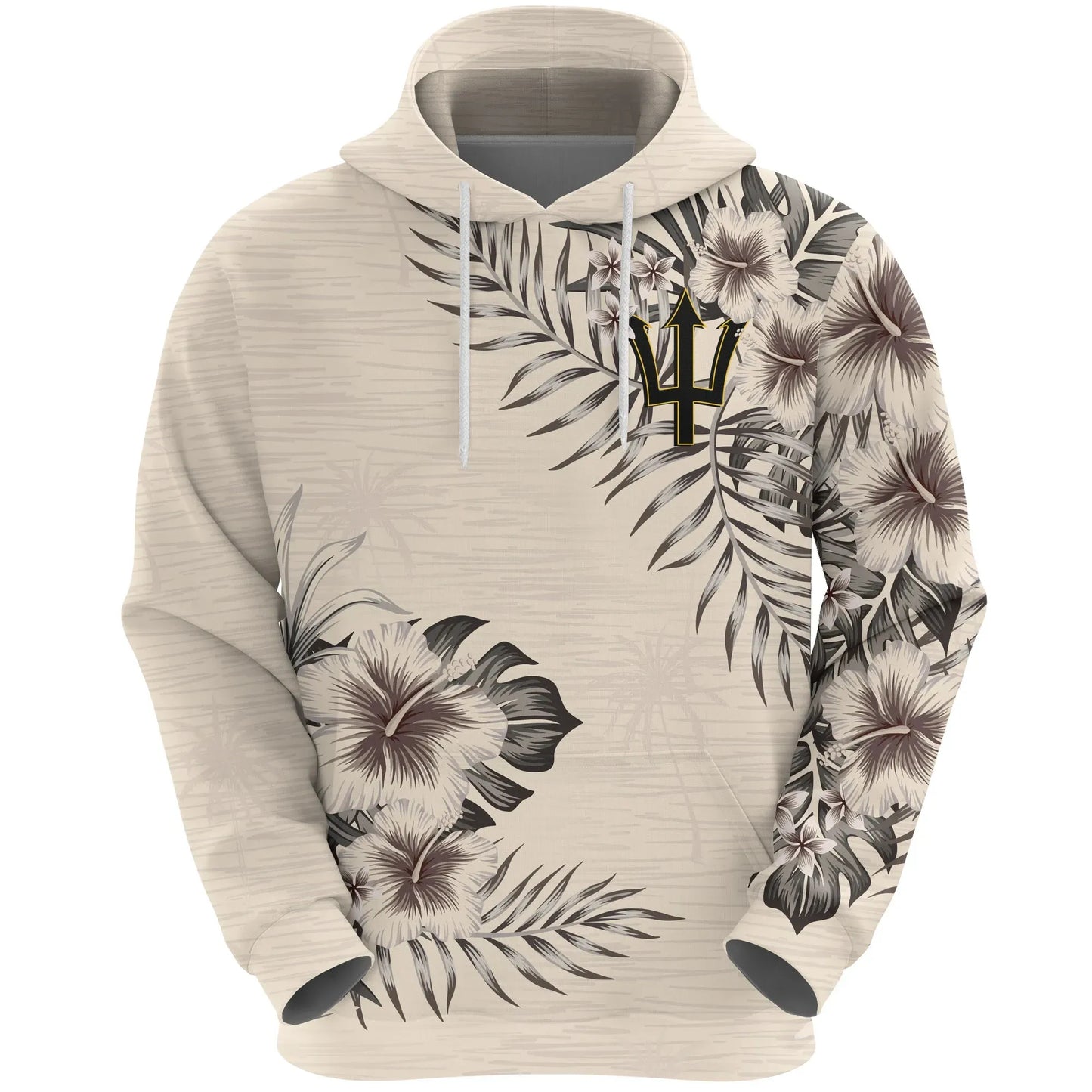 Barbados Hoodie The Beige Hibiscus No