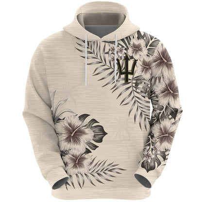 Barbados Hoodie The Beige Hibiscus No