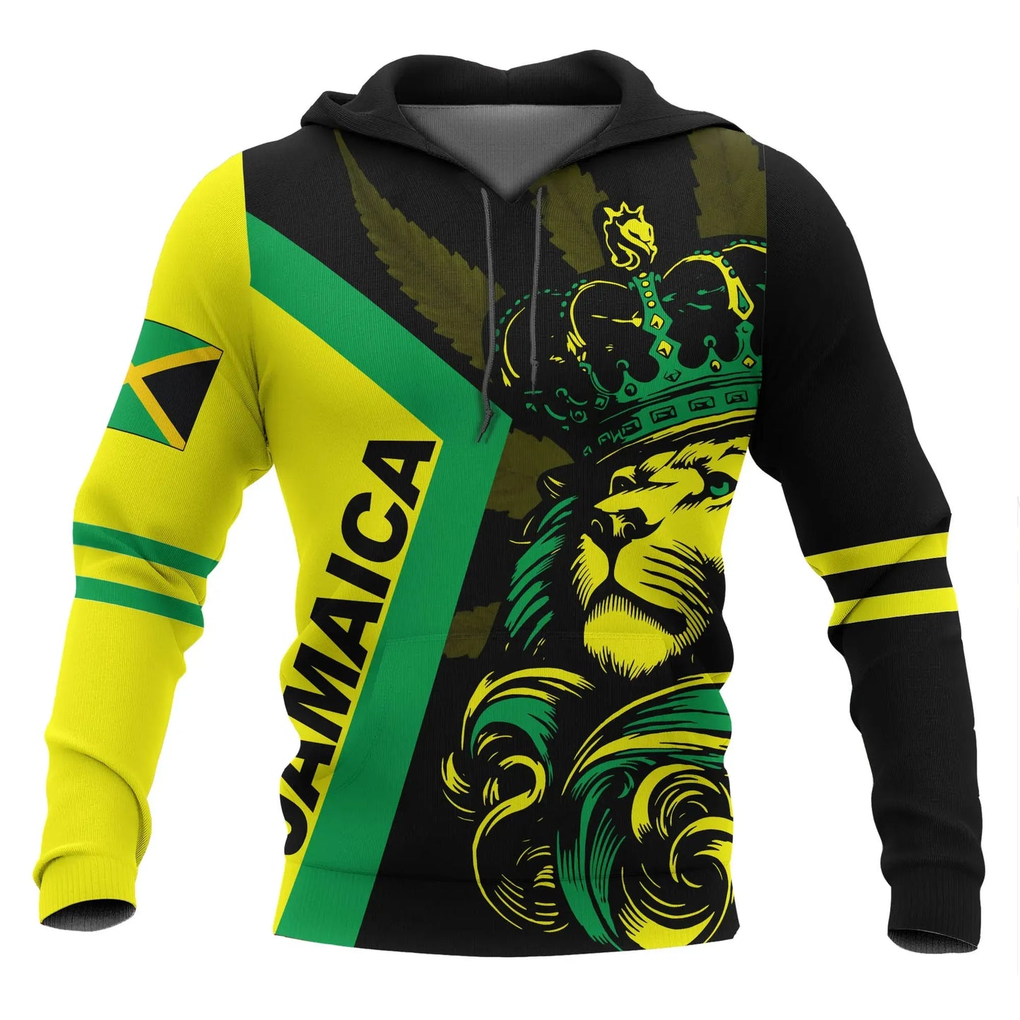 Jamaica Lion Hoodie Jamaica Black Unisex Zip Hoodie