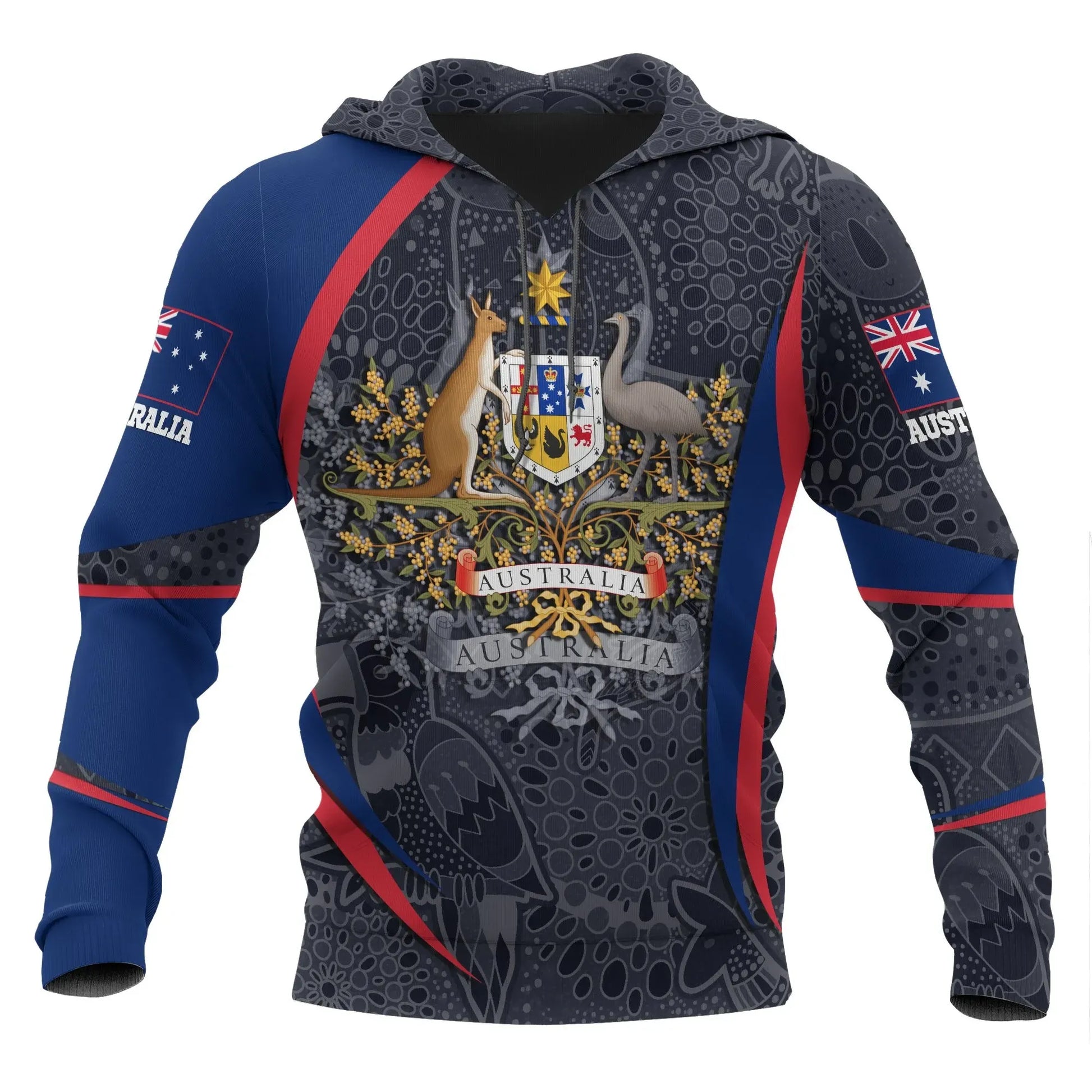 Australia Aboriginal Hoodie, Australian Coat Of Arms Aussie Spirit