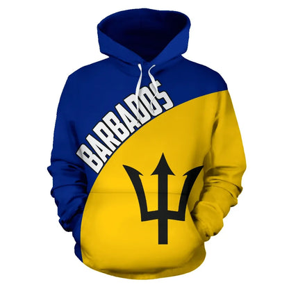 Barbados Hoodie Wave Flag Color
