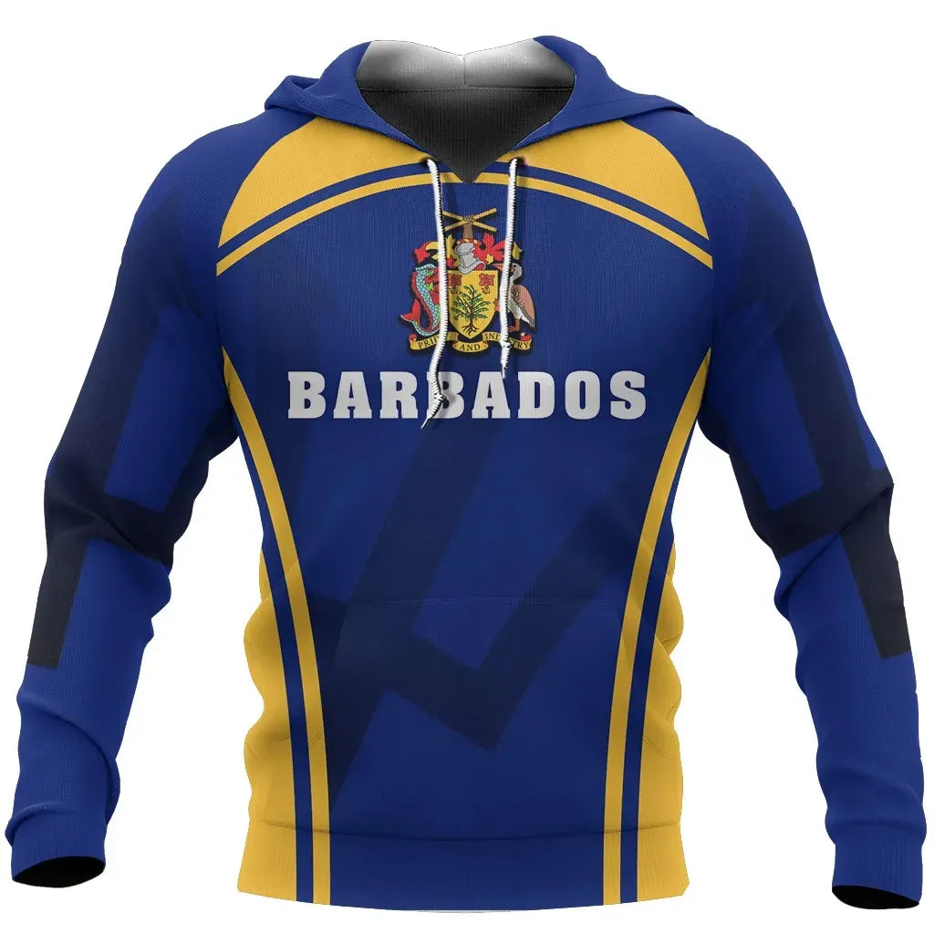 Barbados Hoodie Style Unisex Printed Zip Hoodie