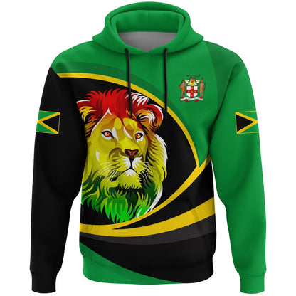 Jamaica Hoodie, Jamaica Lion Rasta Active