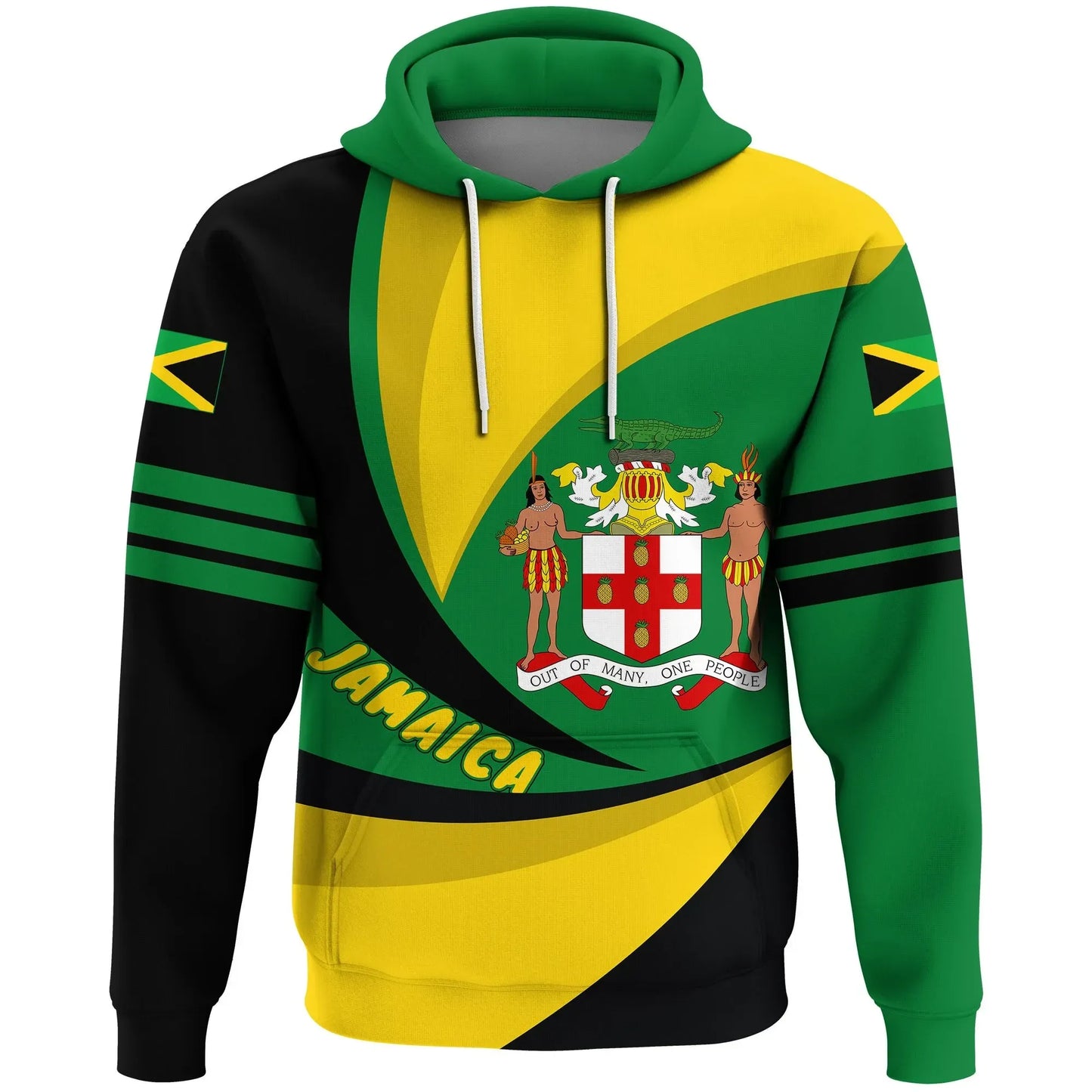 Hoodie Jamaica Lion Coat Of Arms Pullover Storm Style