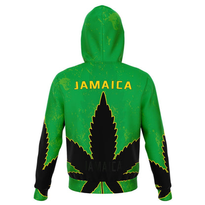 Jamaica Hoodie Jamaica Flag Green Zip Hoodie