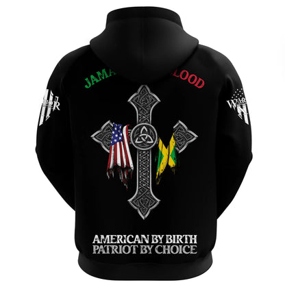 Jamaican By Blood Hoodie Jamaica Pride Unisex Printed Hoodie