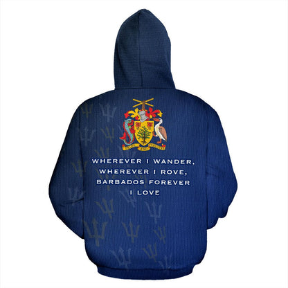 Barbados Forever Hoodie Barbados Pride Unisex Printed Zip Hoodie