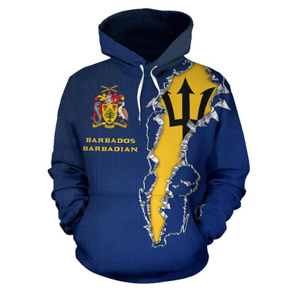 Barbados Forever Hoodie Barbados Pride Unisex Printed Zip Hoodie
