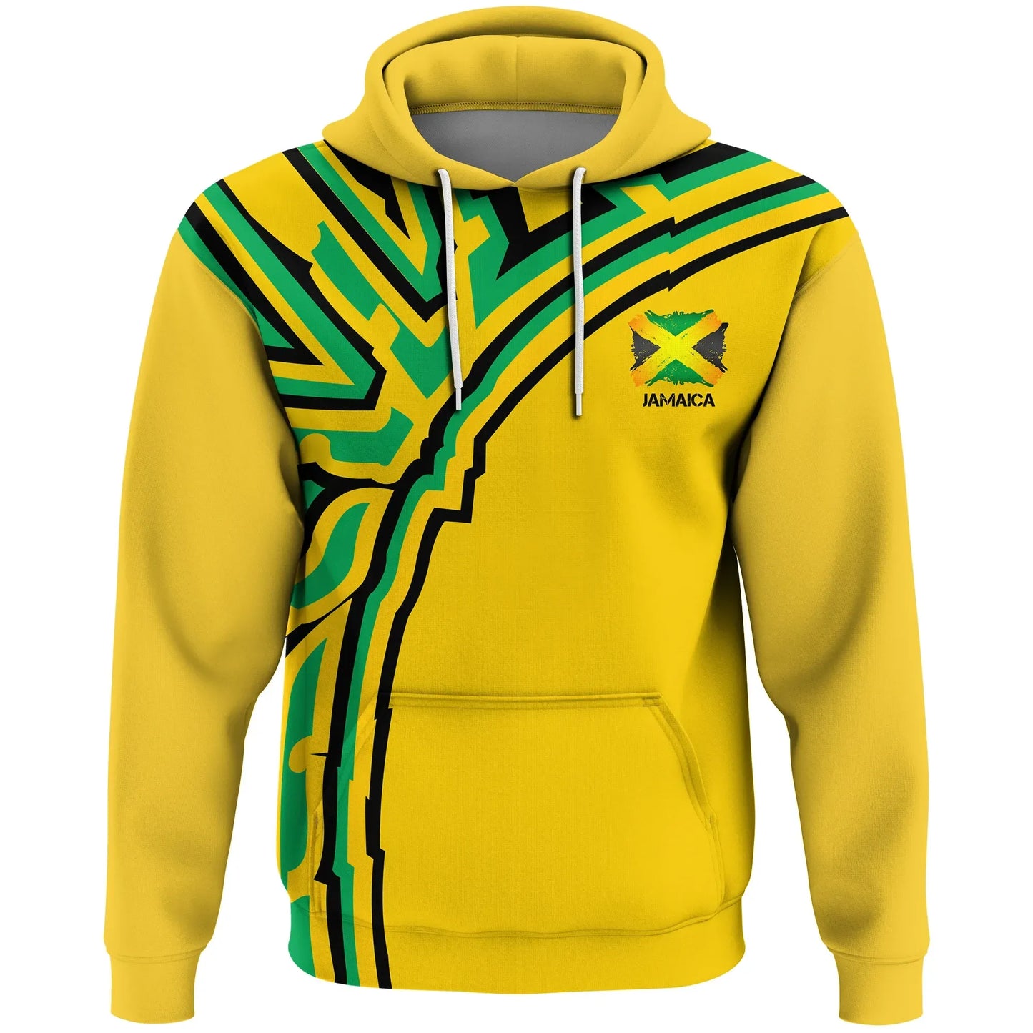 Jamaica Vintage Flag Hoodie Jamaica Coat Of Arms Unisex Printed Hoodie