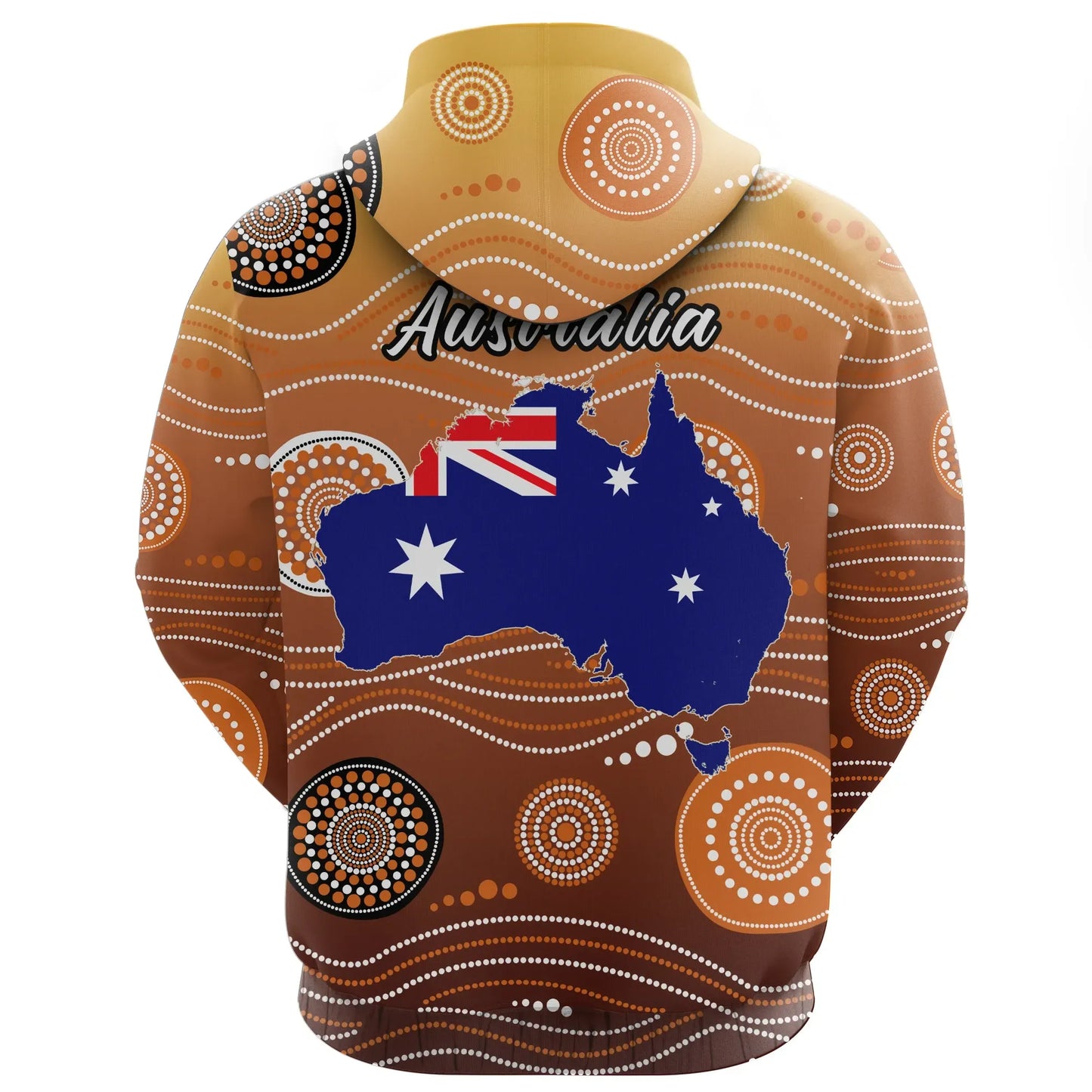 Australia Hoodie Map Kangaroo Aboriginal Zip