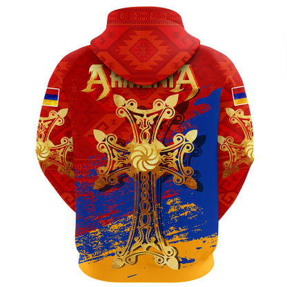 Armenia Khachkar, Armenian Cross Special Zip Hoodie