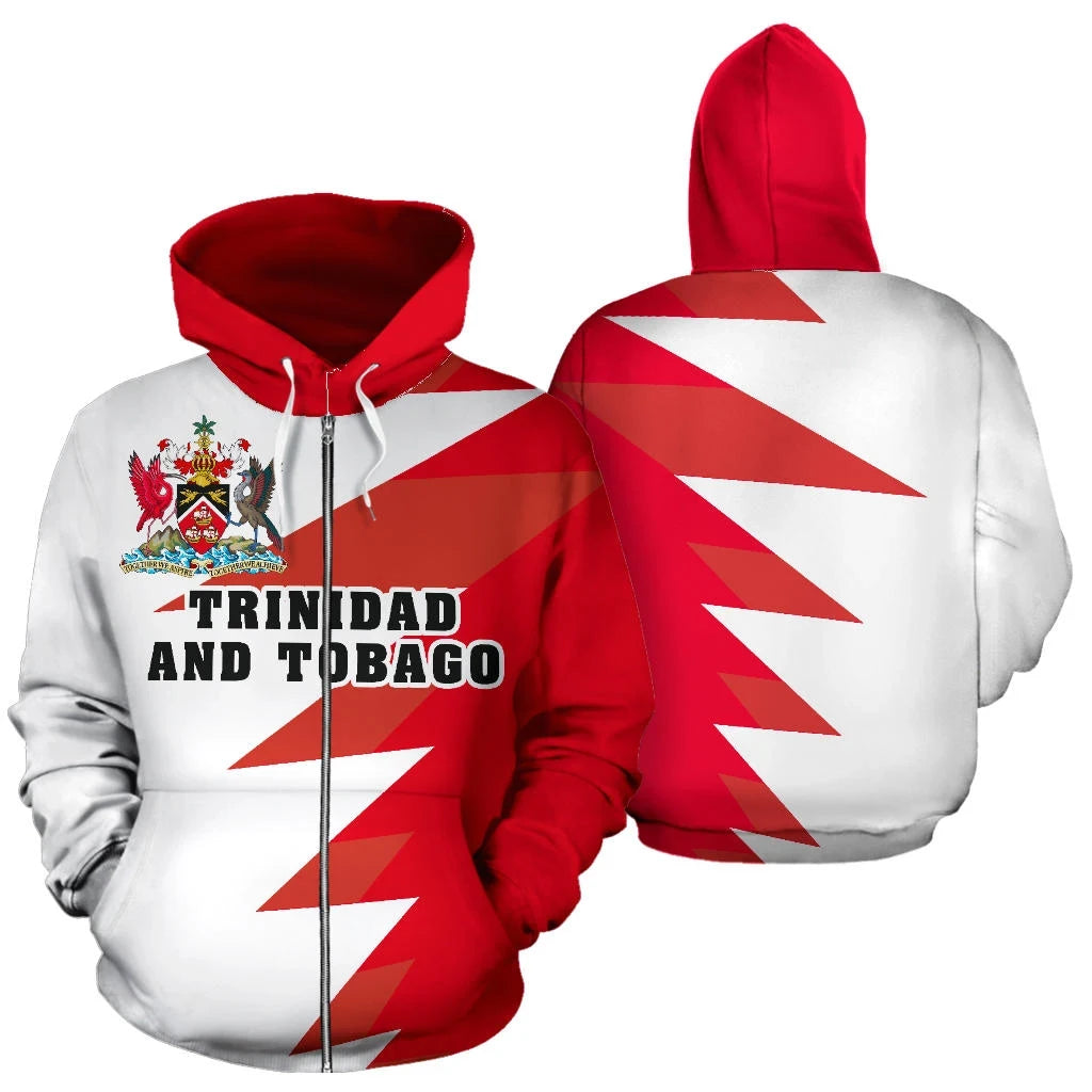 Trinidad and Tobago Zip Up Hoodie Tooth Style