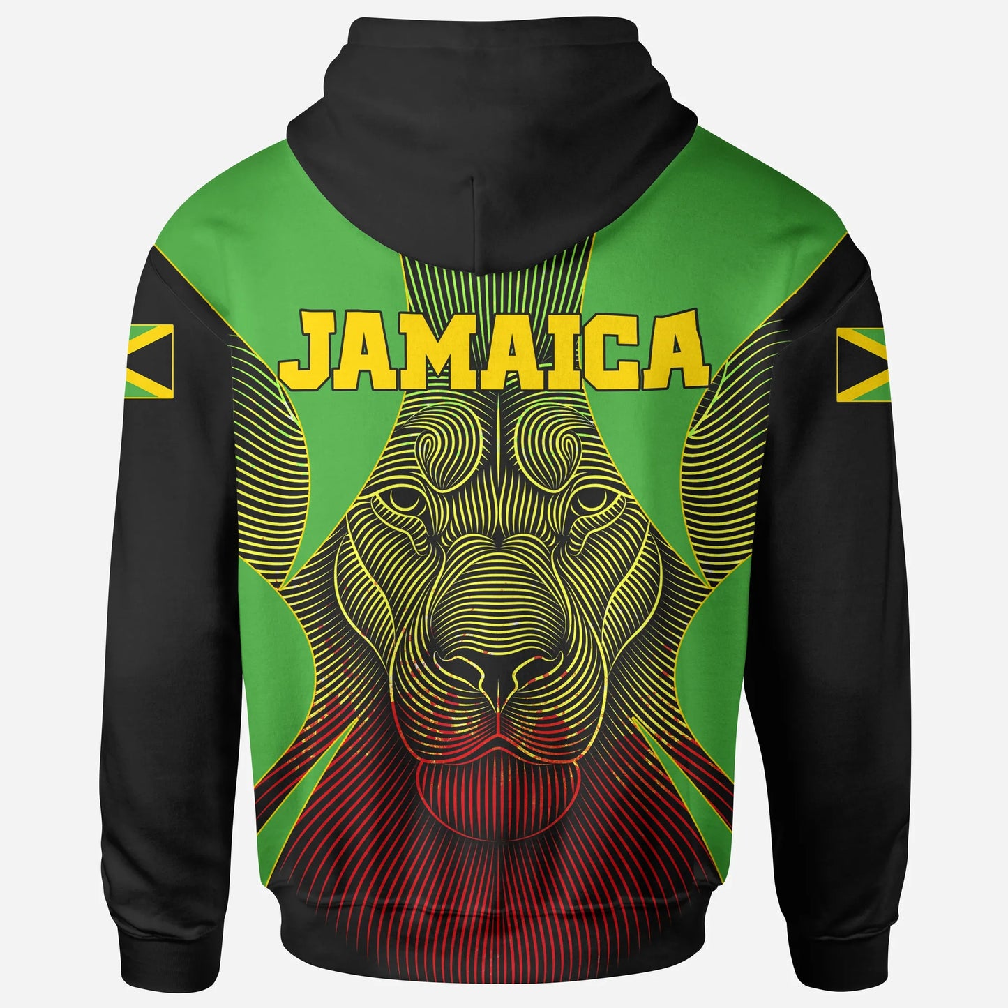 Jamaica All Over Zip Up Hoodie Lion Coat Of Arms