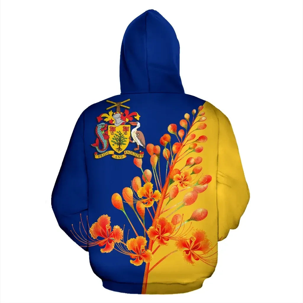 Pride Of Barbados Flowers Zip Up Hoodie