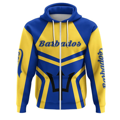 Barbados Coat Of Arms Zip Up Hoodie My Styl