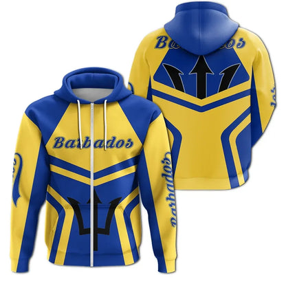 Barbados Coat Of Arms Zip Up Hoodie My Styl