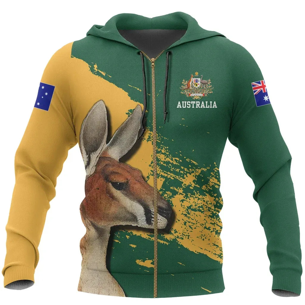 Australia Kangaroo 2Nd Zip Hoodie