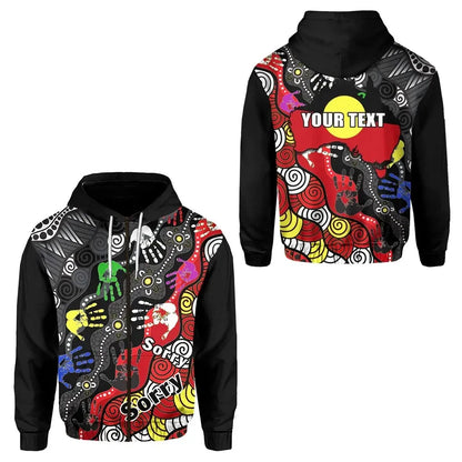 Custom Personalised National Sorry Day Zip Hoodie Version 03 Australian Aboriginal
