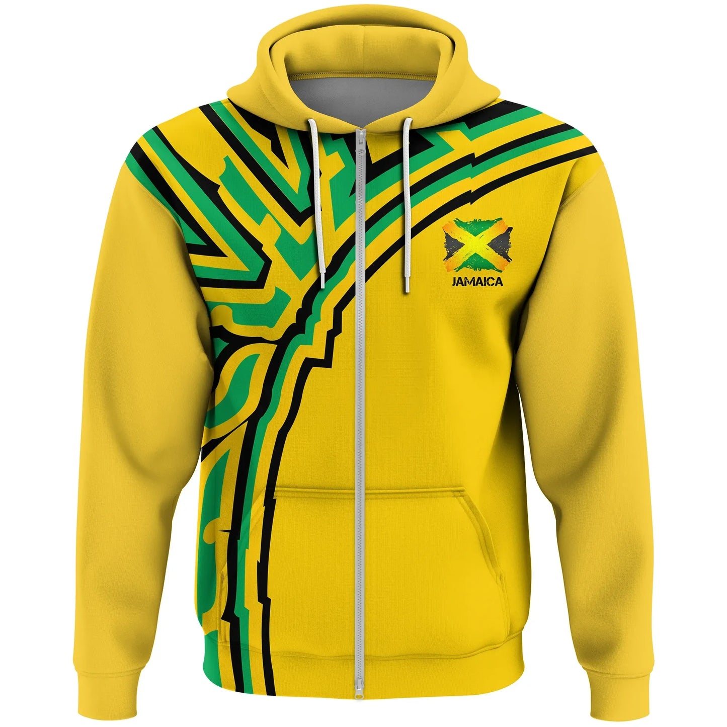 Jamaica Vintage Flag Zip Hoodie
