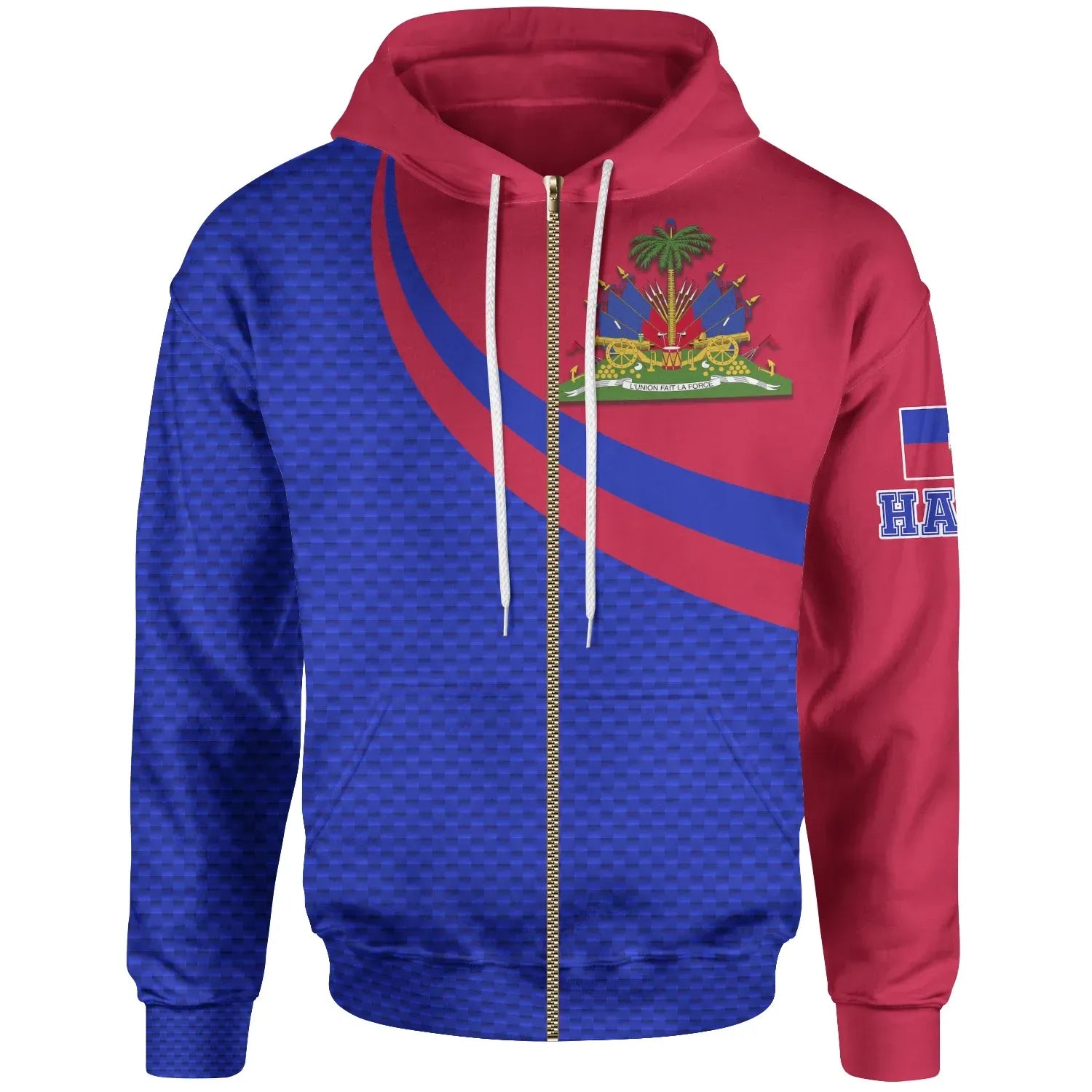 Haiti Zip Up Hoodie Haiti Coat Of Arms