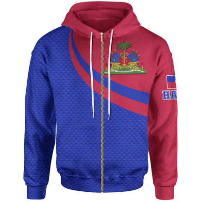 Haiti Zip Up Hoodie Haiti Coat Of Arms