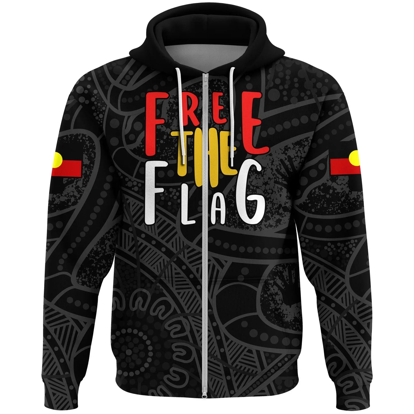 Australian Zip Hoodie Free The Flag