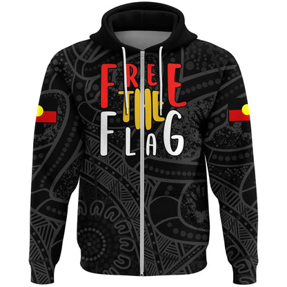 Australian Zip Hoodie Free The Flag