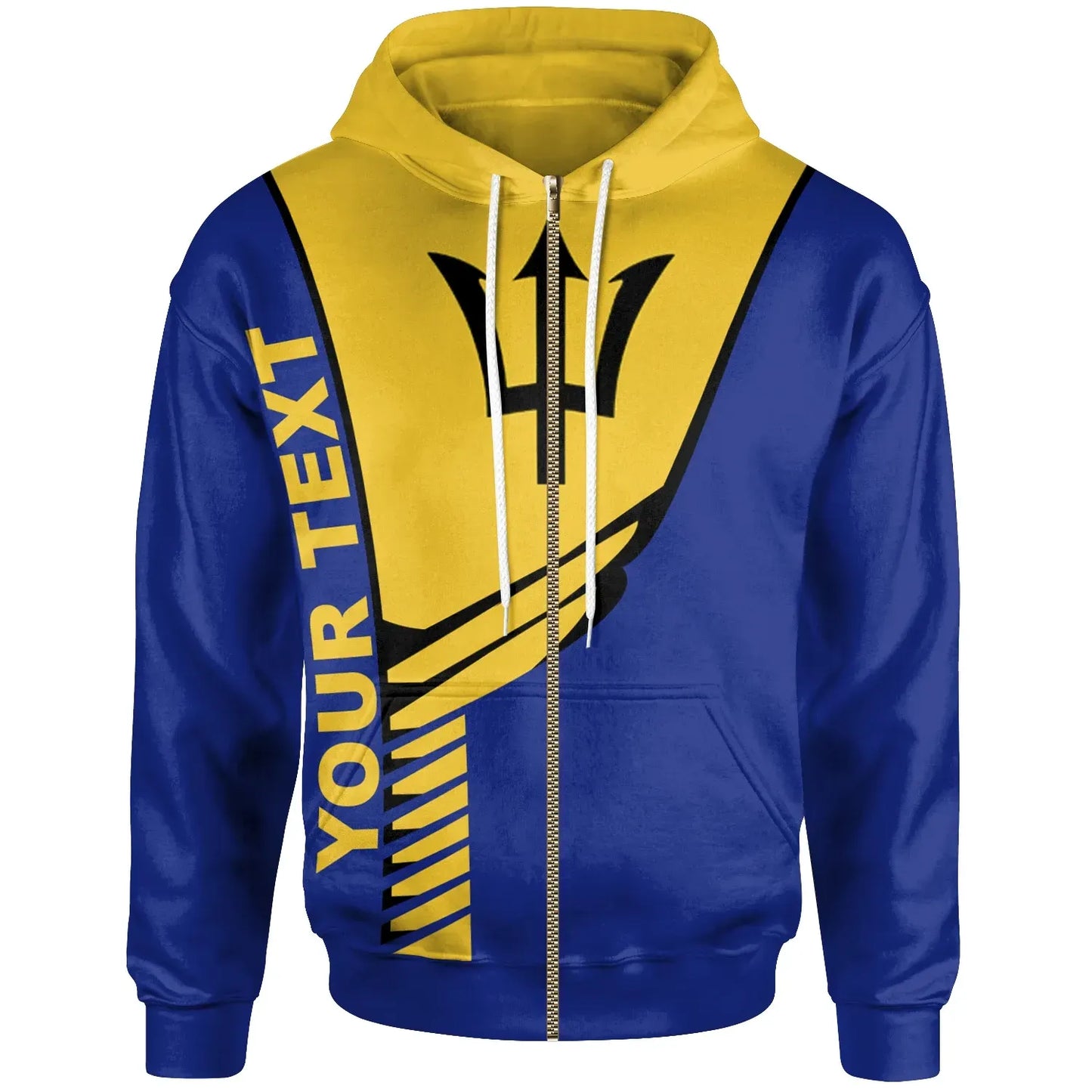 Barbados Custom Personalised Zip Up Hoodie Modern Style