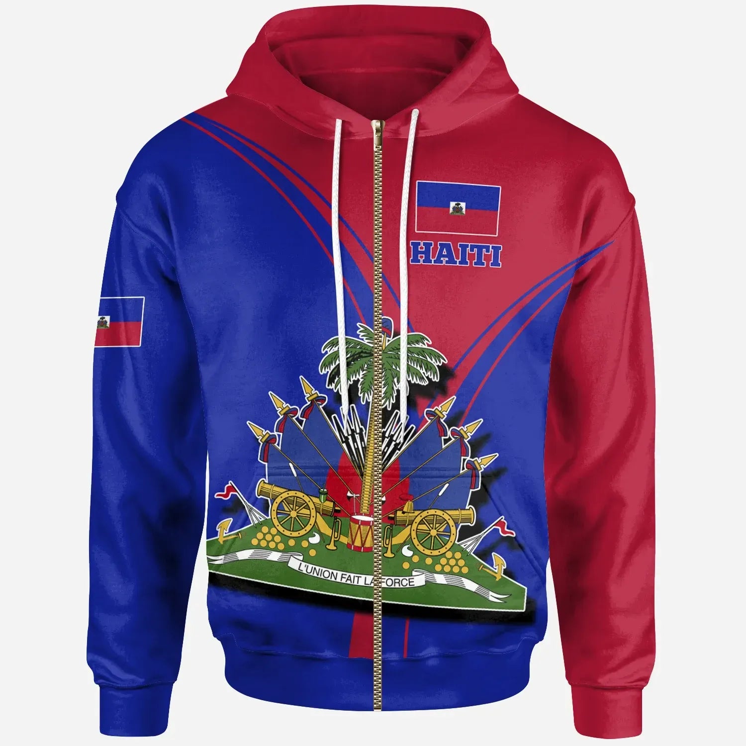 Haiti Zip Up Hoodie Haitian Pride
