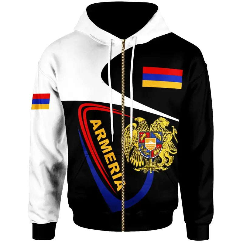 Armenia Zip Up Hoodie Modern Style