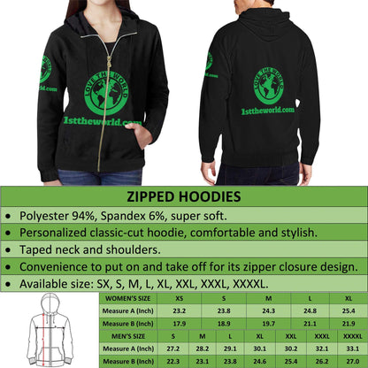 (Lietuva) Lithuania Zipper Hoodie Lithuanian Iron Wolf