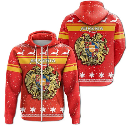 Christmas Armenia Coat Of Arms Zip Hoodie