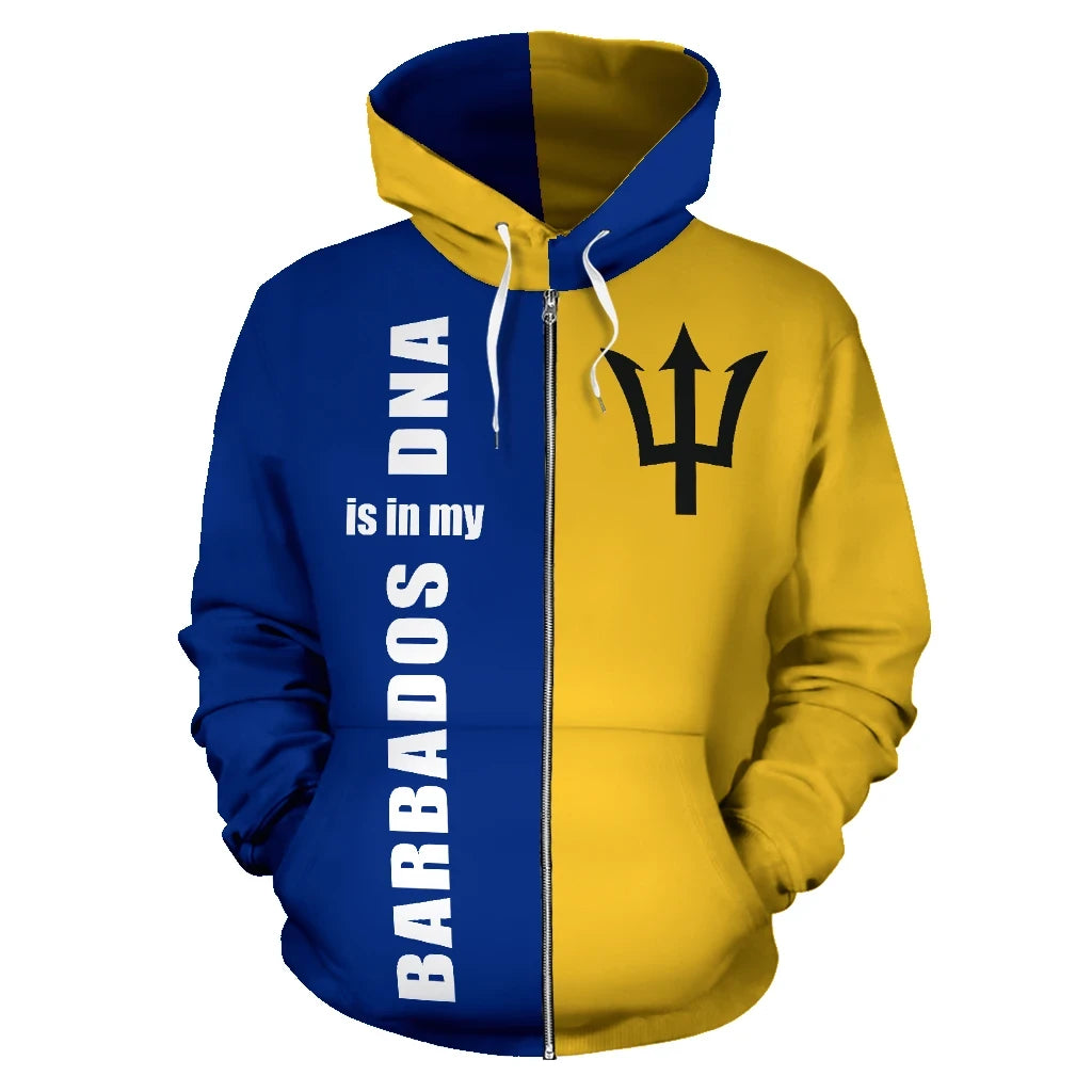Barbados Is In My Dna Zip Up Hoodie