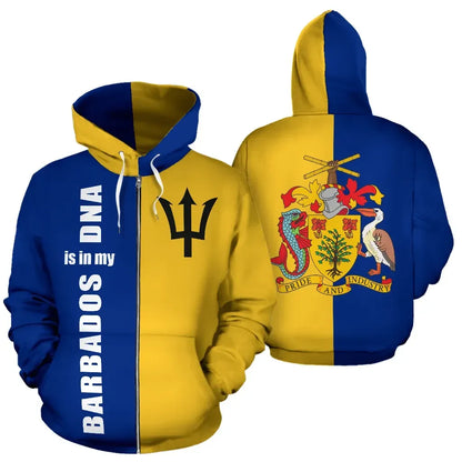 Barbados Is In My Dna Zip Up Hoodie