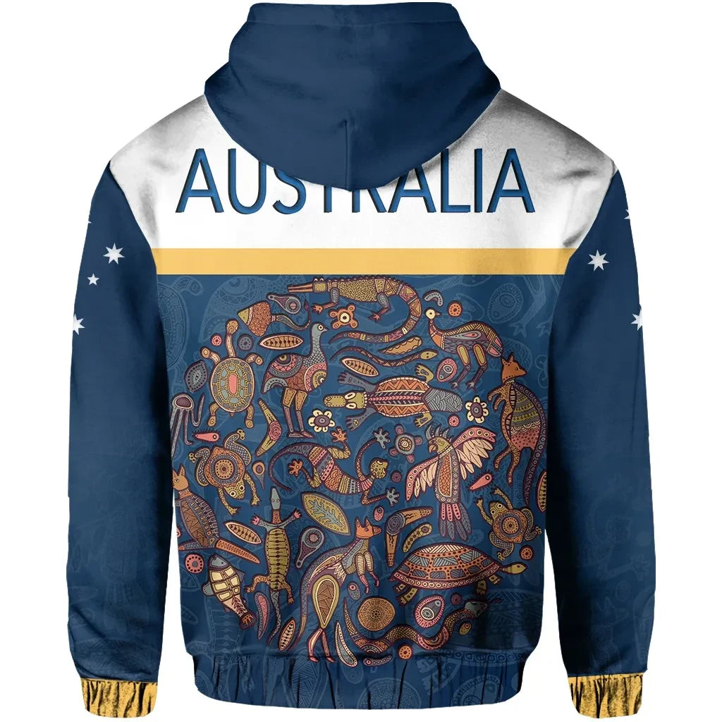 Australia Aborigines Animals Zip Hoodie