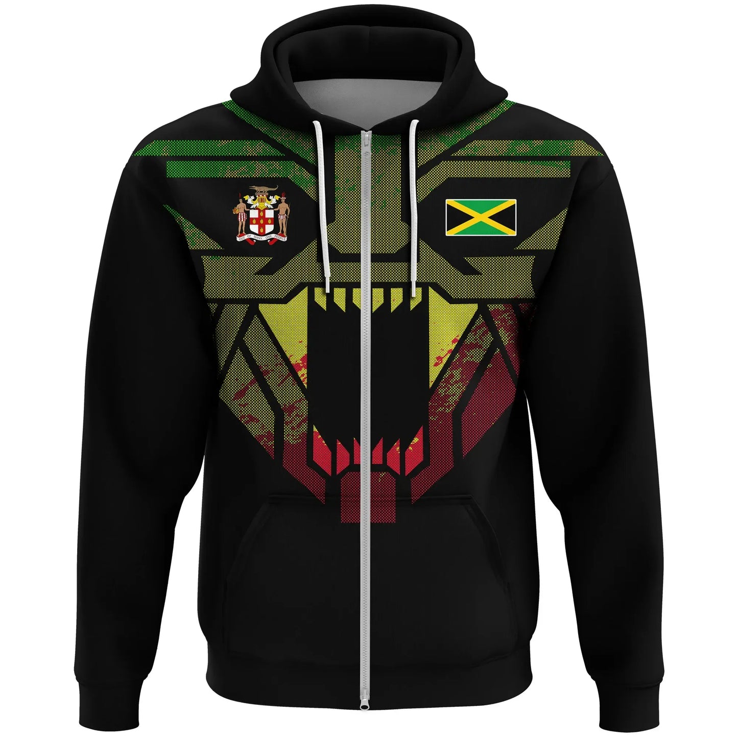 Jamaica Zip Hoodie Strong Lion