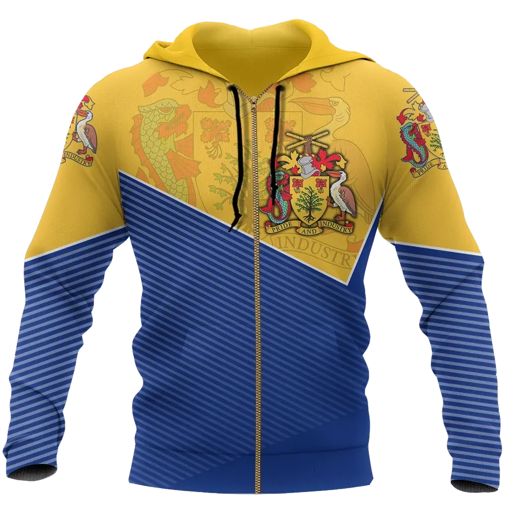 Barbados Zip Up Hoodie Stroke Style