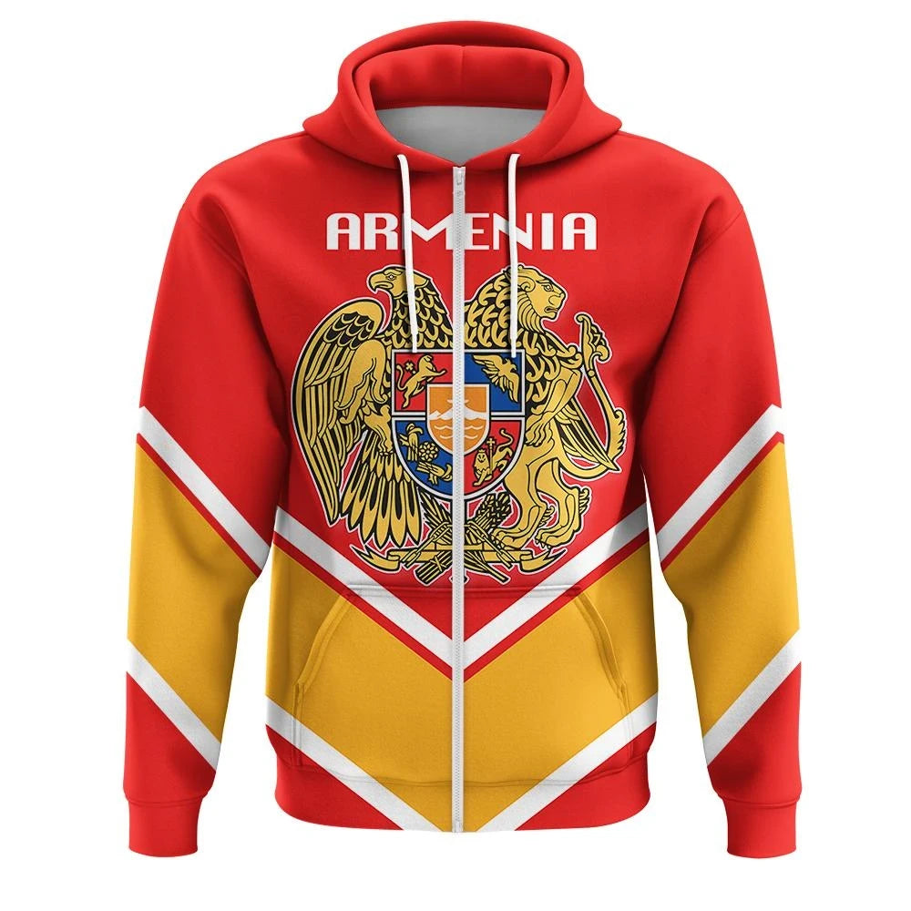 Armenia Coat Of Arms Zip Hoodie Lucian Stylew