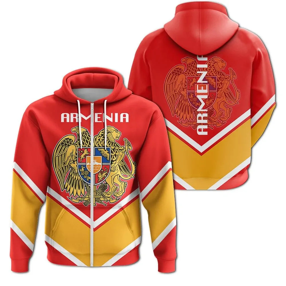 Armenia Coat Of Arms Zip Hoodie Lucian Stylew