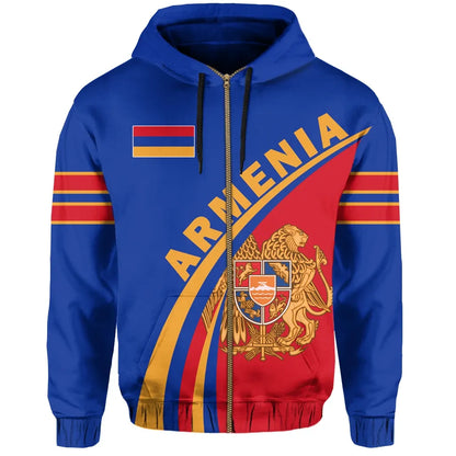Armenia Coat Of Arms Up Style Zip Up Hoodie
