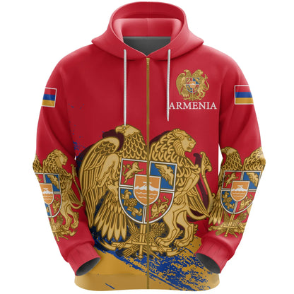 Armenia Special Zipper Hoodie Armenia Coat Of Arms Unisex Printed Hoodie