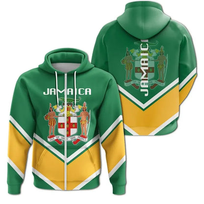 Jamaica Coat Of Arms Zip Hoodie Lucian Stylew