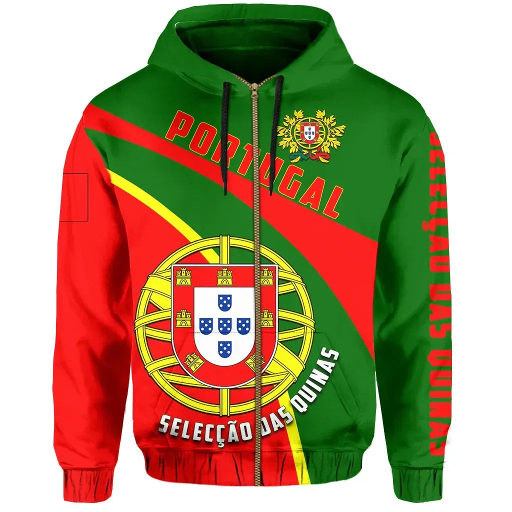 Portugal All Over Print Zip Hoodie A Selecao Football Style