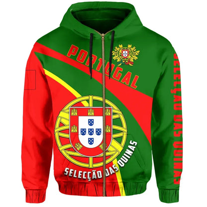 Portugal All Over Print Zip Hoodie A Selecao Football Style