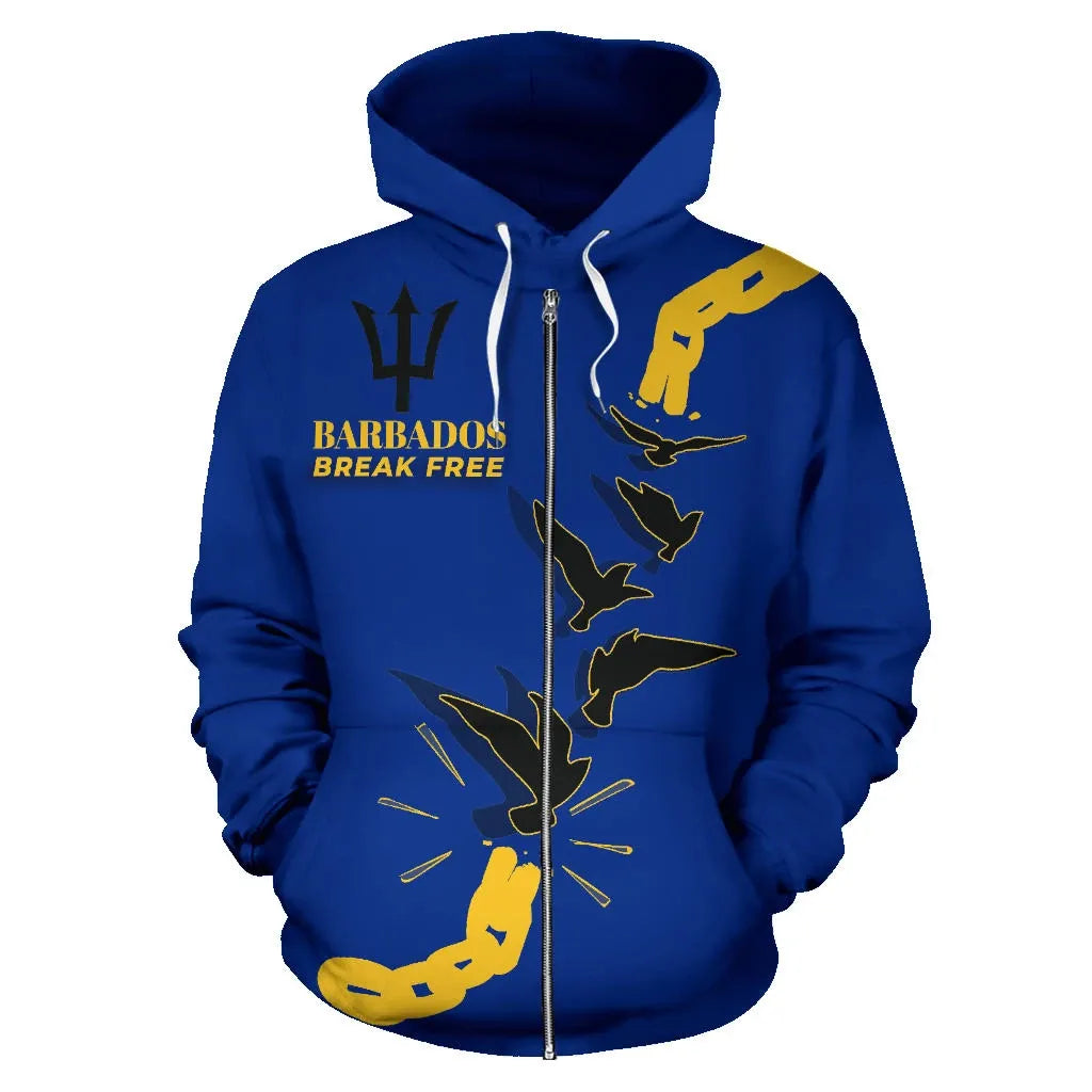 Barbados Zip Up Hoodie Break Free Style